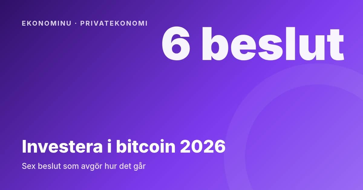 Investera i bitcoin 2026: sex beslut som avgör hur det går